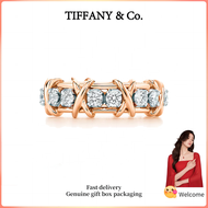 (Exquisite) Fashionable Womens Ring Rose Gold X-shaped Diamond Ring Valentines Day and Holiday Gifts