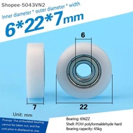 [RE] 6*22*7mm Planar Wheel Nylon Pulley POM Roller Ball Bearing Pulley Bearing Wheel Sliding Convery
