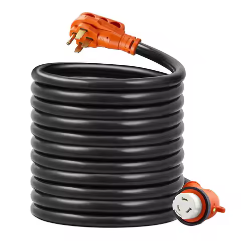 Durable 50A 30-Foot RV Power Cord NEMA 14-50P/SS2-50R ETL Certified With Illuminated Female End and 