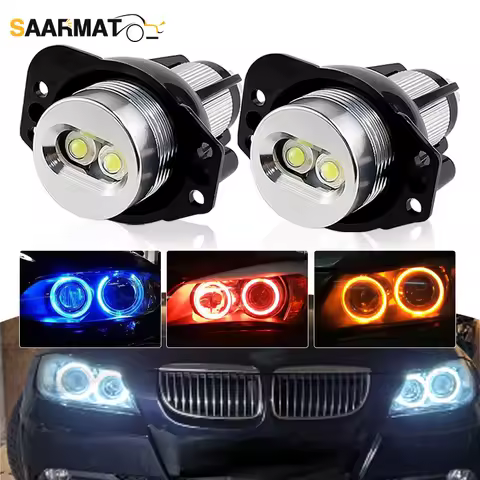 2pcs 10W LED Marker Angel Eyes Lights Red / White / Blue / Yellow Light For BMW 3-series E90 Saloon 