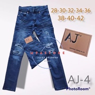 SELUAR JEANS SKINNY KOYAK AJ4 / RIPPED JEANS KAIN GETAH