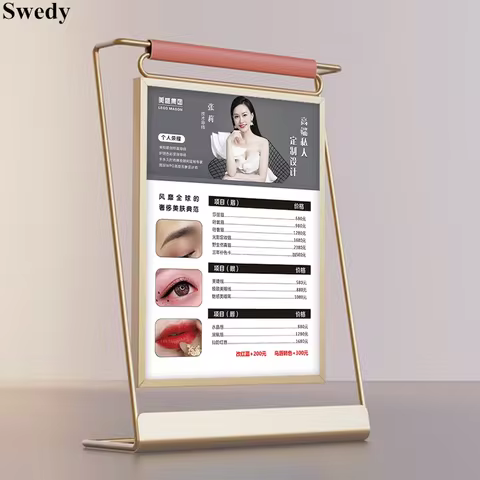 8 Inch 225x175mm Metal Beauty Salon Skin Price List Label Card Holder Wedding Photo Frame Acrylic Me