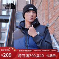 北面（The North Face）运动帽男女同款户外秋冬毛线帽子舒适防风保暖纯色冬帽针织帽 JK3/黑色 OS/均码