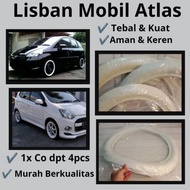 4Pcs lis ban mobil putih Merk ATLAS SIZE Standar Ring 12.13.14.15.16 whitewall