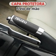ISUZU Car Leather Handbrake Cover Non-slip Protection Decoration for isuzu D Max TFR MUX Accessories