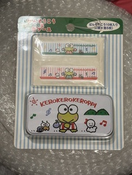 Sanrio  Keroppi   日版 三麗鷗 青蛙 大眼蛙 膠布連收納鐵盒仔