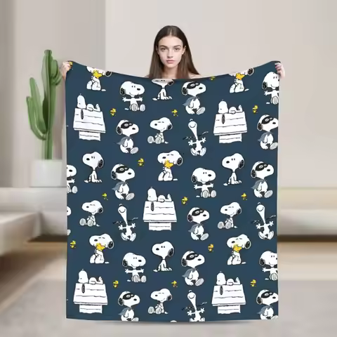 Snoopys Woodstock Blanket Cartoon Flannel Throw Blanket Summer Air Conditioning Decoration Lightweig
