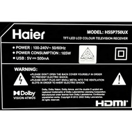 (CQ 21)(CQ 22)(CQ 24)(CQ 27)(CQ 28)HAIER H55P750UX PART TV USED