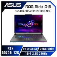 【最強RTX5070Ti少量現貨】ASUS ROG Strix G16 G614FR-0084G9955HX3D-NBL 電光綠 華碩經典潮流電競筆電/R9-9955HX3D/RTX5070Ti 12