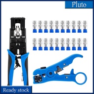 NEW 22Pcs Coax Compression Crimping Tool Set For F/BNC/RCA Connector RG-58/59/62/6(3C/4C/5C Type Cable Stripper Kit With