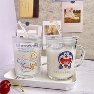 Cartoon Straw Cup Glass Cup Children Water Cup High-value Female Cute Lead-free Heat-resistant with 