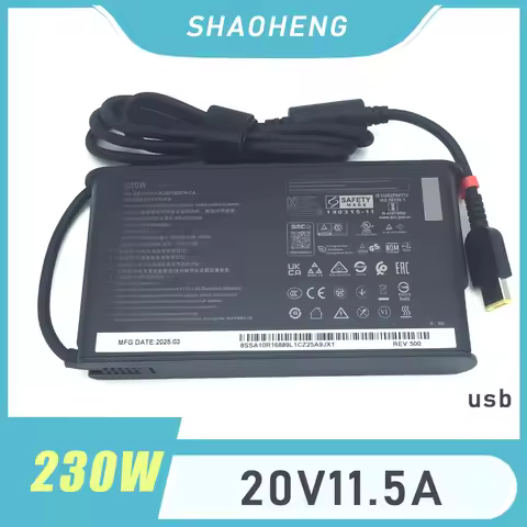 Genuine 20V 11.5A 230W Slim Tip AC Adapter for Lenovo Legion 5i Gen 9 Legion Slim 5 Gen 9 (16″ AMD) 