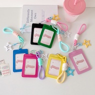 พวงกุญแจห้อยกระเป๋ารูปดาวมีสไตล์พวงกุญแจแบบพกพาเชือกทอซองใส่บัตรน่ารักสำหรับท่องเที่ยวไอดอล Merch Of