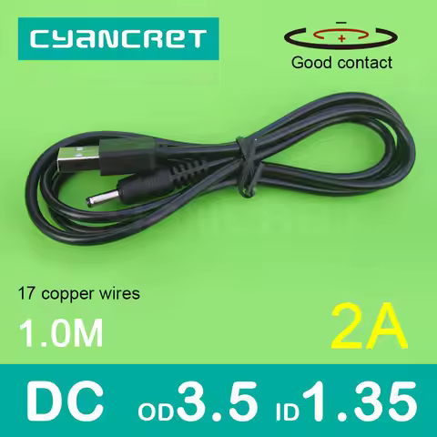 Power Cable USB to DC 3.5 x 1.35mm 1.0M 2A Support 5V or 9V or 12V Charger Connector Cable for Route