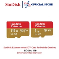 SANDISK EXTREME MICROSD Card for Mobile Gaming (SDSQXA) (Up to 160 MBPs)-( 512GB / 1TB ) CLASS 10 V3