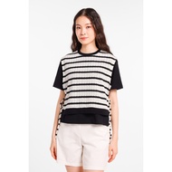 Minimal x Devina Putri - Gaela Top - Striped Combination Jersey - Black