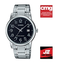Casio แท้ นาฬิกาข้อมือชาย นาฬิกาข้อมือหญิง สายสแตนเลส บอกวันที่ นาฬิกาเข็ม กันน้ำ กับ Casio MTP-V002D-1B สุดฮิตพร้อมประกัน 1 ปี CMG