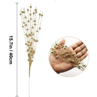 1/3pcs Artificial Glitter Berry Stem Ornaments 15.7in Decorative Christmas Picks Glittery Bead Stick