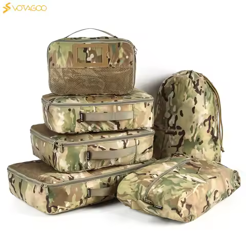VOTAGOO Tactical Packing Cubes 6 Packs Lightweight Luggage Set Packing for Outdoor Organization Trav