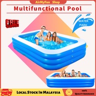 Inflatable swimming pool kids water park  PVC amusement bathtub outdoor blue 3 layer Kolam