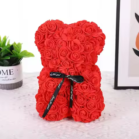 Rose bear teddy bear, 25cm flower bear teddy bear, Valentine's Day Gift, Christmas gift, birthday gi