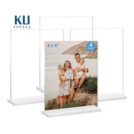 Acrylic Picture Frame 4x6 Inches, 4 Pack Plastic Picture Frames Holder Standing,Double Sided Picture
