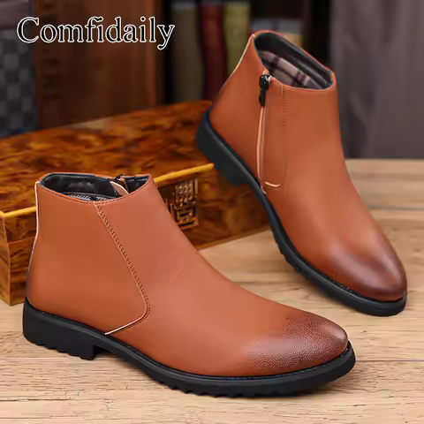 Boots Shoes Chelsea Mens New Chelsea Boots Mens High Top Shoes Fashion Versatile Ankle Boots Male Bu