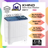 Khind 7KG Semi Auto Washing Machine WM717 Mesin Basuh Separuh Auto Automatik Washer