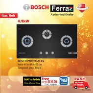 Bosch PMD93A31AX Series 4 Gas Hob 3 Burner Tempered Glass 92cm / Bosch PMD83A31AX Series 4 Gas Hob T