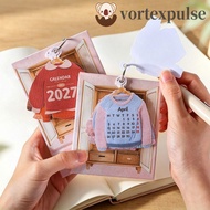VORTEXPULSE Standing Flip Calendar, Clothing Shaped Mini 2027 Desktop Calendar, Simple To Do List Ye