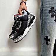 [Top Version] Jordan/Jordan/Aj3 Black Cement Basketball Shoes Sneakers