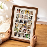 ✅Nine/48/30 Grid Solid Wood Photo Frame Table y Leaf Puzzle Couple Polaroid Printing Commemorative A