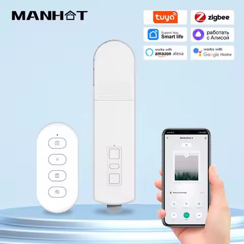 Tuya Zigbee3.0 Smart DIY Motorized Chain Roller Blinds Shades Drive Motor Powered By Solar Panels Wo