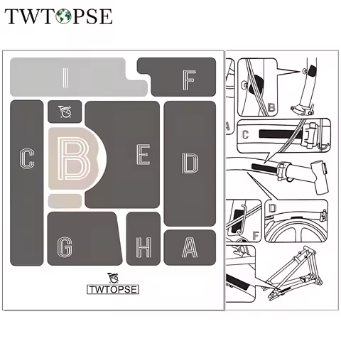 TWTOPSE Bike Protection Film For Brompton Folding Bicycle Invisible Paint Scratch-resistant Sticker 
