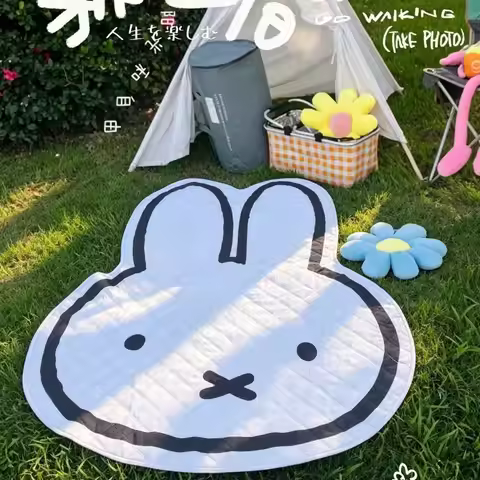Miffy Picnic MatRabbit Beach Blanket Outdoor Camping Portable Park Picnic Rug Sunshade Sandproof Wat