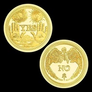 Ready stockYES/NO Decision-Making Coin Three-Dimensional Embossed Gold-Plated Commemorative Coin Luc
