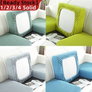 【Ready Stock】Solid Elastic Sofa Seat Cover Patchwork Sofa Cover 1/2/3/4 Seater Solid Color Fleece Sarung Kusyen Bujur Back Cushion Cover for Living Room Decorate Sarung Sofa【hooking】
