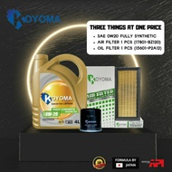 PERODUA MYVI 2018year , PERODUA ARUZ OIL FILTER + AIR FILTER + KOYOMA 0W20 FULLY SYNTHETIC ENGINE OI
