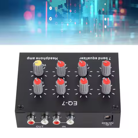 7 Band Equalizer 7 Band Car Sound Equalizer 7 Band Sound Equalizer 12dB High Bass Adjustment Dual Ch