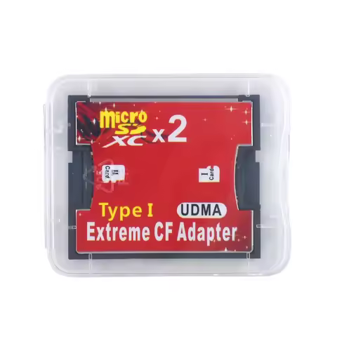 TISHRIC Dual TF to CF Adapter Micro SDXC/SDHC/SD CF Memory Card Reader For Camera UDMA Extreme CF Ad
