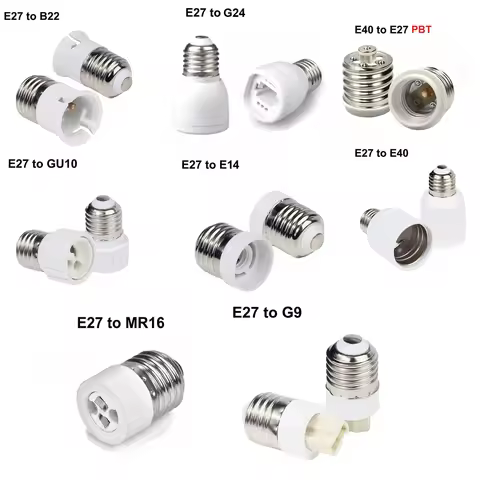 1PC Lamp Holder Converter E27 Male to E14 E40 B22 MR16 G9 G24 GU10 Female Light Bulb Socket Extend A