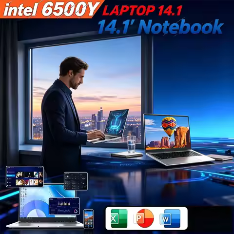 2026 New Slim Business Notebook PC 14.1" Intel Core 6500Y Win11 Large RAM 2TB SSD Lightweight Travel