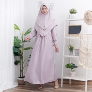 (ZXC) NAYRA SYARI GAMIS BUSUI JILBAB 2 LAYER UKURAN XL SET MURAH BUSUI POLOS MAXI DRESS GAMIS PESTA