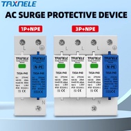 1P+NPE 3P+NPE AC SPD Din rail  50KA T1 T2 385V 275V 255V House Surge Protector Protective Low-voltag