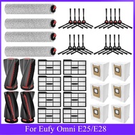 (NEW Version Filter) For Eufy Omni E25/E28 Vacuum Cleaner Parts Side Brush Roller Brush Main Brush D