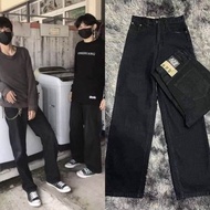 ชาย-หญิงใส่ได้กางเกงยีนส์ขากระบอกดำมิดไนท์ontheway