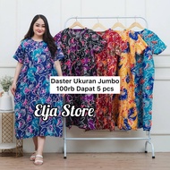( PAKET BUNDLING 5 pcs ) Daster Jumbo LD 120 cm Bahan Katun Rayon Mikro Adem Kancing Depan Motif War