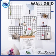 Hijang Segi 35 Hiasan Kerajang Besi Organizer / Rak Dinding Gantung Foto Frame Wire Grid Mesh Hijan Baru