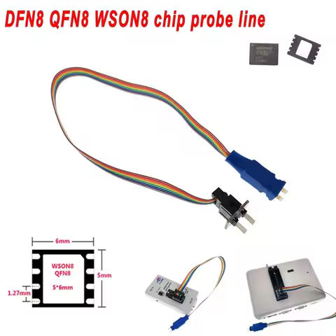 DFN8 QFN8 WSON8 Dip8 Chip Probe Line Read Write Burning Needle 1.27 6x8 6X5 Programmer Adapter Test