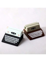 1入創意復古打字機設計木製夾子,適用於桌面陳列,照片/姓名/卡片/記事夾